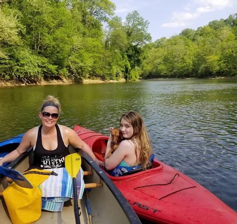 Danielle Whalen Kayaking with her daughter