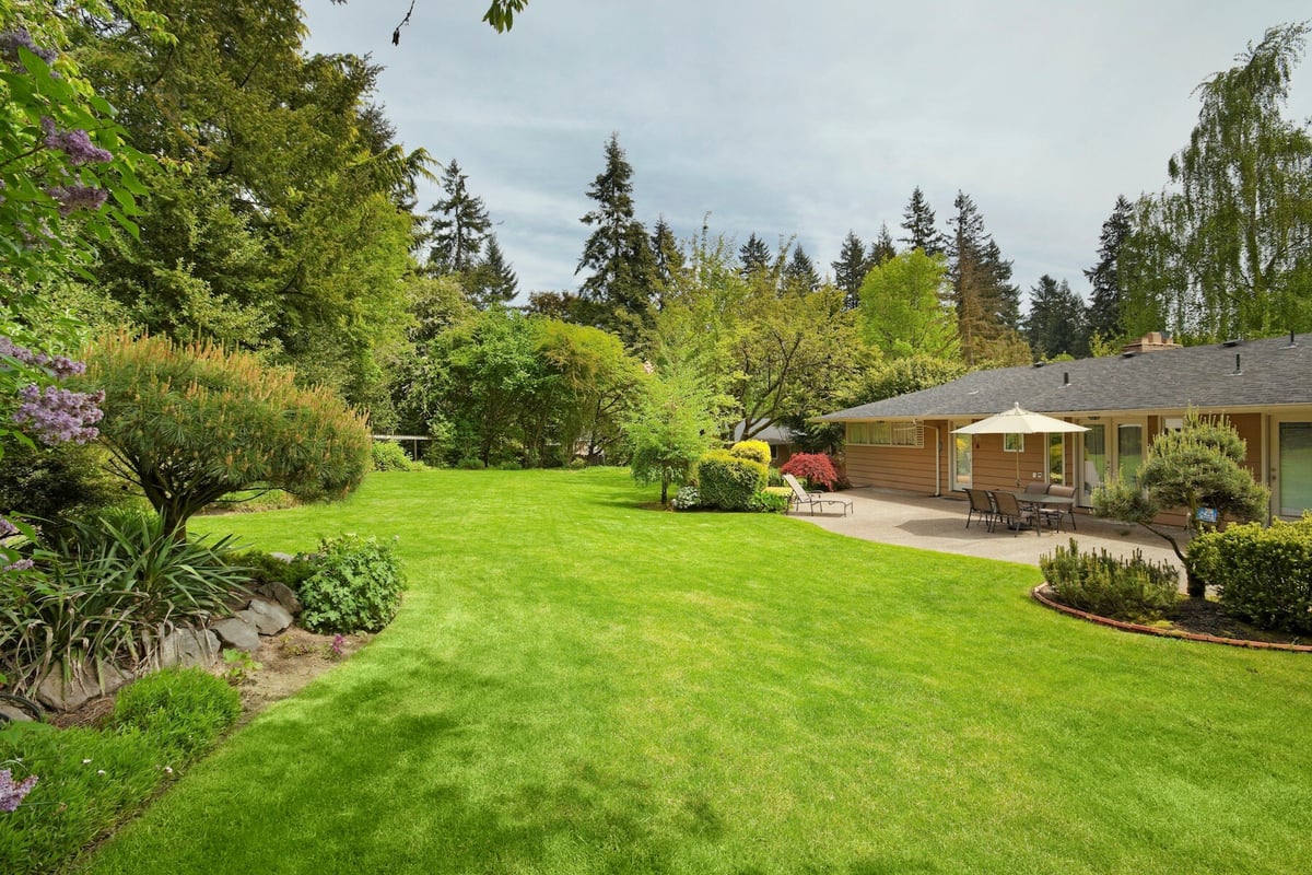 neatly maintained landscape with green grass