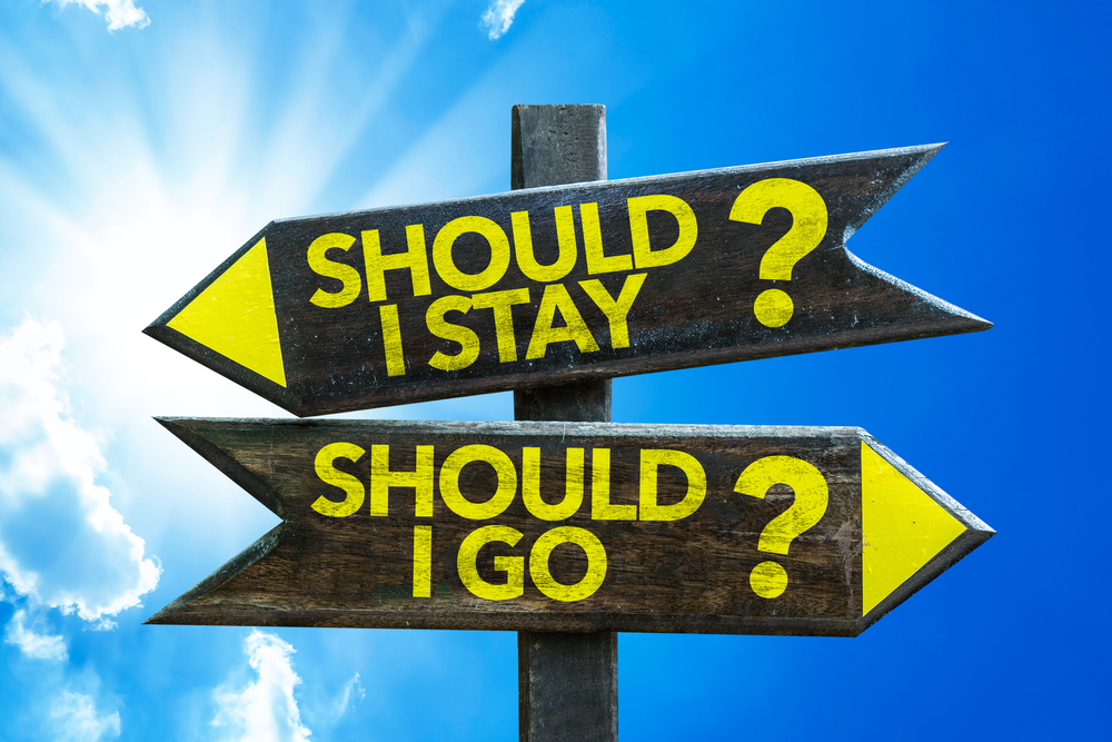 Signs saying should I stay or should I go